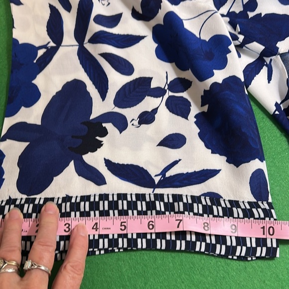 CABI BOTANICAL KIMONO STYLE TOPPER COVER UP BLUE/WHITE FLORAL PRINT SZ M/L - Picture 11 of 14